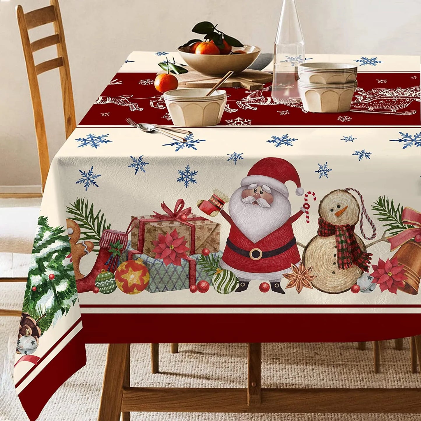 Mantel Rectangular con motivo navideño.